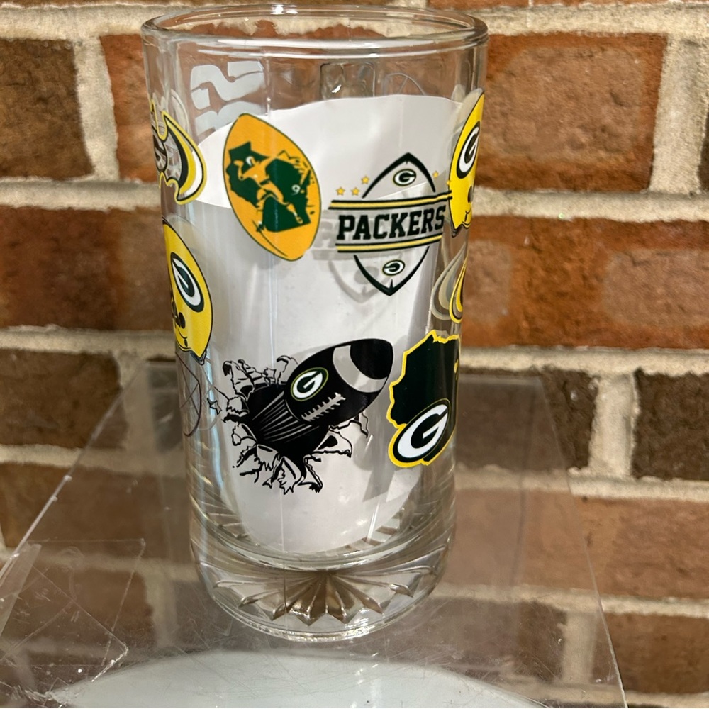 Packers glass sport mug with handle